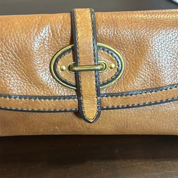 Fossil Vintage Leather Clutch Tan Billfold Card Wallet - Picture 15 of 16